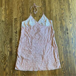 Old navy Y2K vintage halter mini dress mauve floral size 14 babydoll